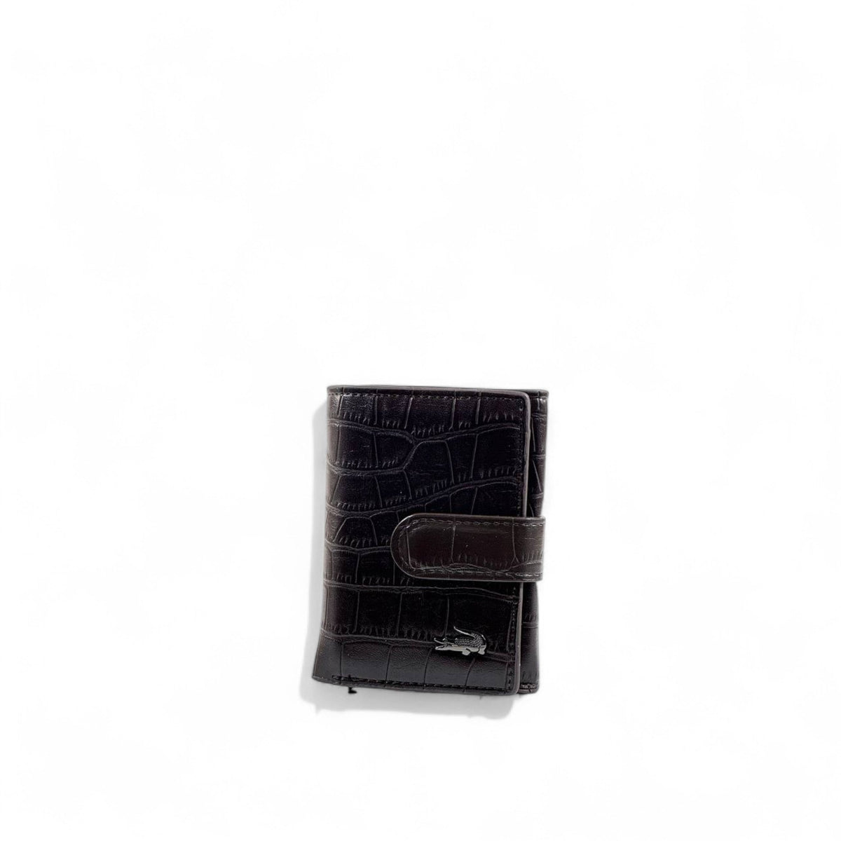Lacoste Crocodile-Textured Wallet — Black & Brown - MASTERPIECE
