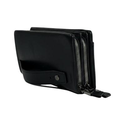 Lacoste Executive Black Leather Organizer Wallet 🐊🖤 Premium Zip Clutch - MASTERPIECE