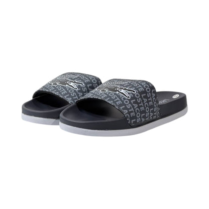 🐊 Lacoste Monogram Logo Slides – Midnight Black Edition 🖤✨ - MASTERPIECE