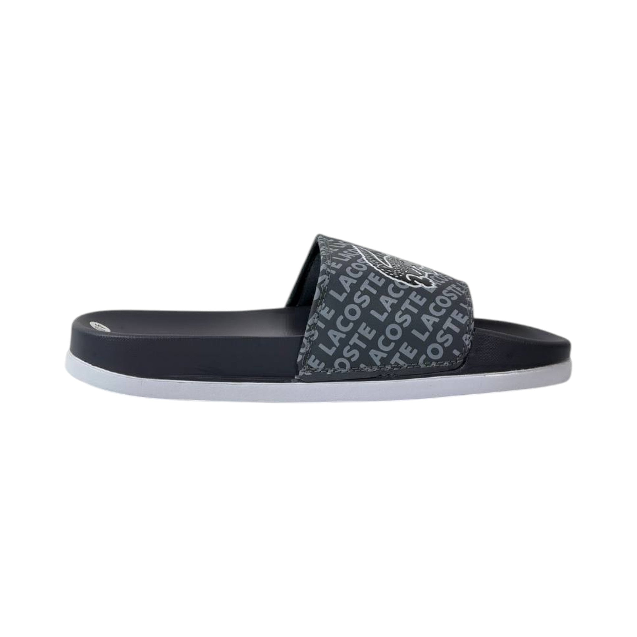 🐊 Lacoste Monogram Logo Slides – Midnight Black Edition 🖤✨ - MASTERPIECE