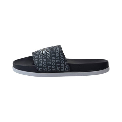 🐊 Lacoste Monogram Logo Slides – Midnight Black Edition 🖤✨ - MASTERPIECE