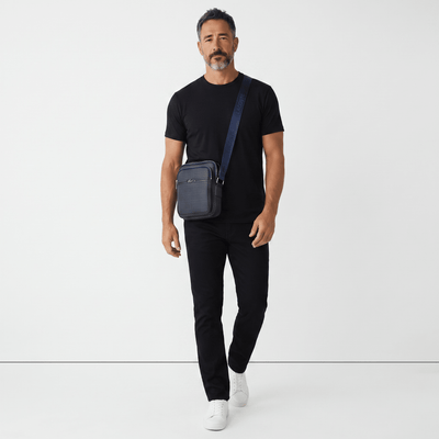 Lacoste Navy Check Crossbody Bag – Premium Messenger Shoulder Bag 🐊💙✨ - MASTERPIECE