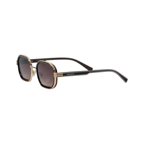 🕶️ Lacoste Premium Square Sunglasses – Gold & Brown Edition