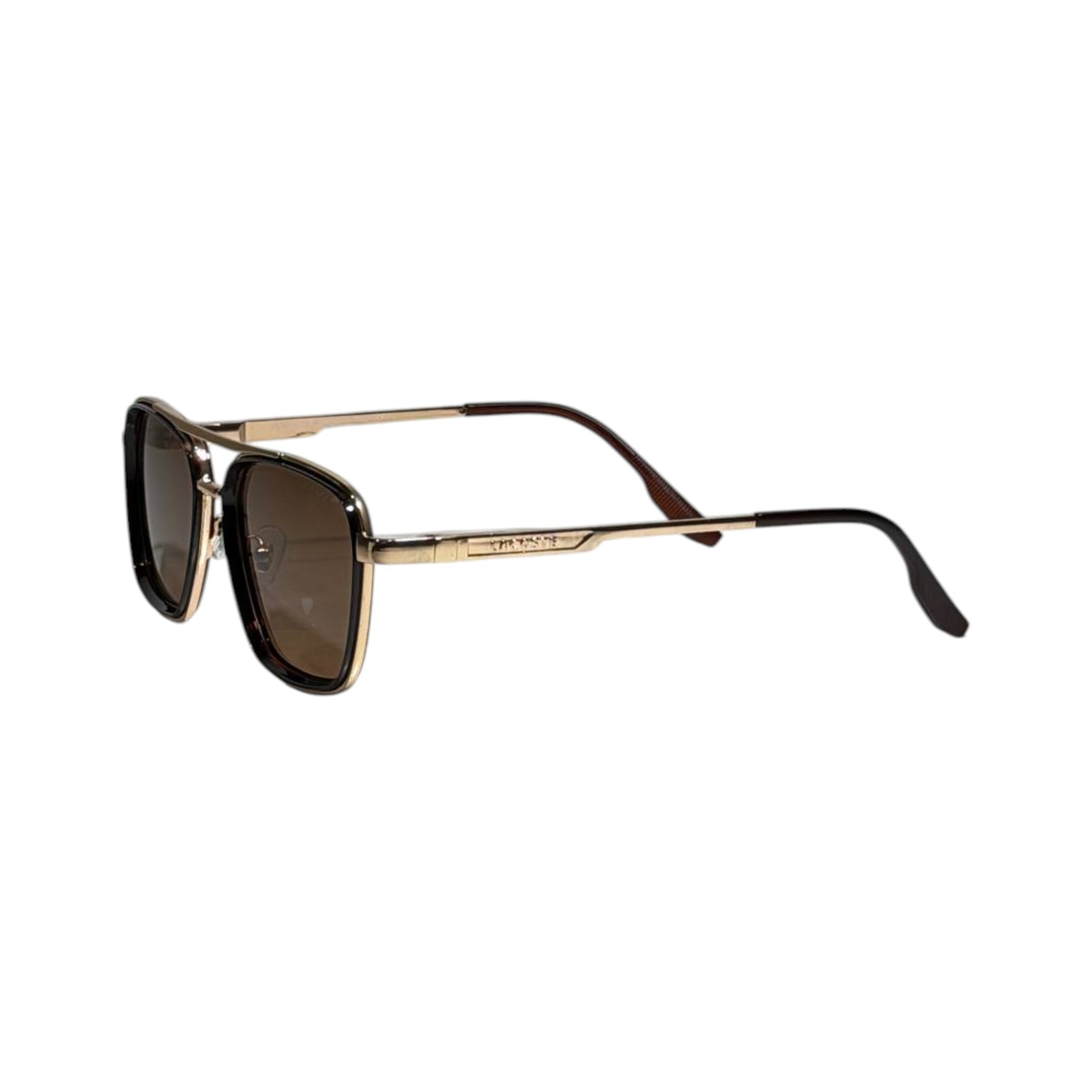 🕶️ Lacoste Vintage Square Aviator Sunglasses | Gold Frame with Brown Lenses ✨🐊 - MASTERPIECE