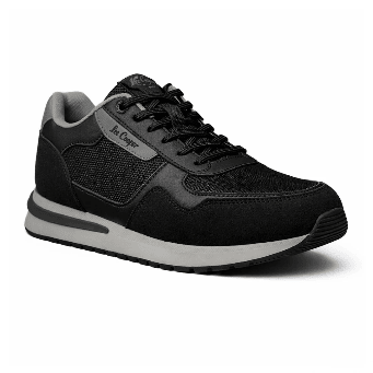 Lee Cooper Classic Runner – Black Grey Sneakers 👟 - MASTERPIECE