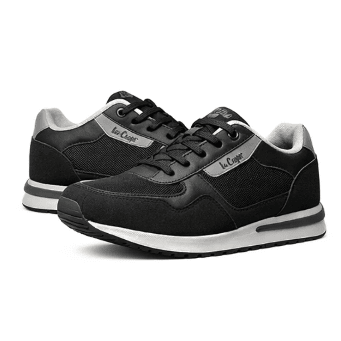 Lee Cooper Classic Runner – Black Grey Sneakers 👟 - MASTERPIECE