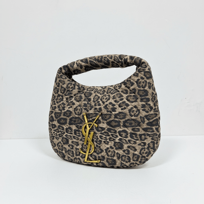 Leopard Quilted Hobo Bag with Gold YSL Logo 🐆✨ - MASTERPIECE