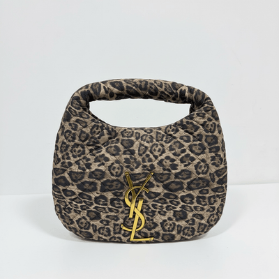 Leopard Quilted Hobo Bag with Gold YSL Logo 🐆✨ - MASTERPIECE