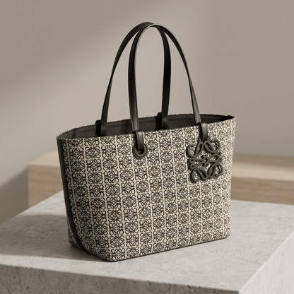 🖤 Loewe Anagram Black Canvas Tote Bag – Signature Luxury Shopper - MASTERPIECE