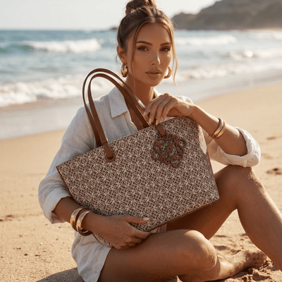 👜 Loewe Anagram Canvas Tote Bag – Luxury Beige Monogram Shopper - MASTERPIECE