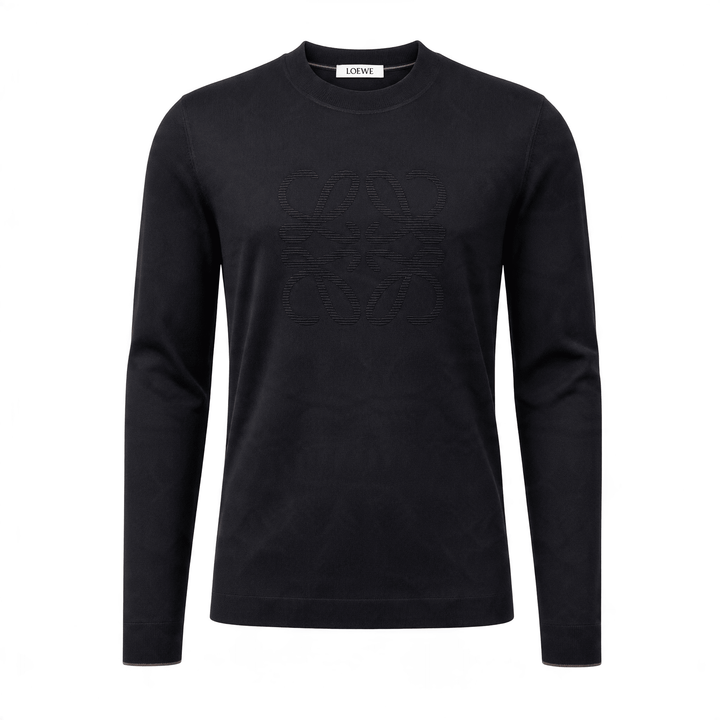Loewe Anagram Crewneck – Black Embossed