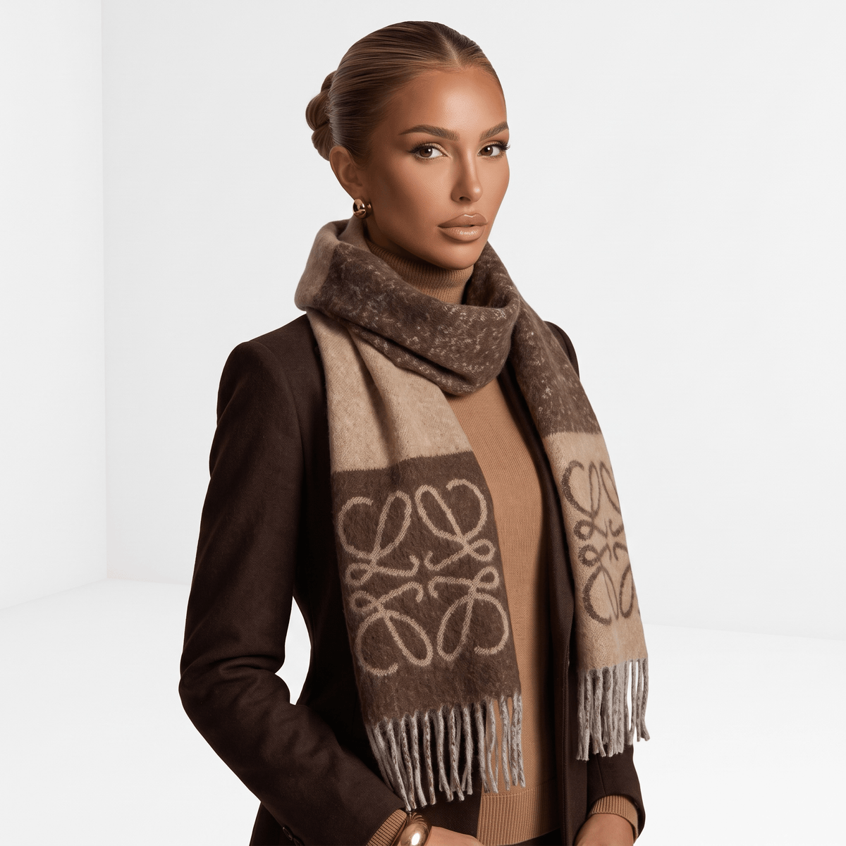 Loewe Anagram Scarf — Brown - MASTERPIECE