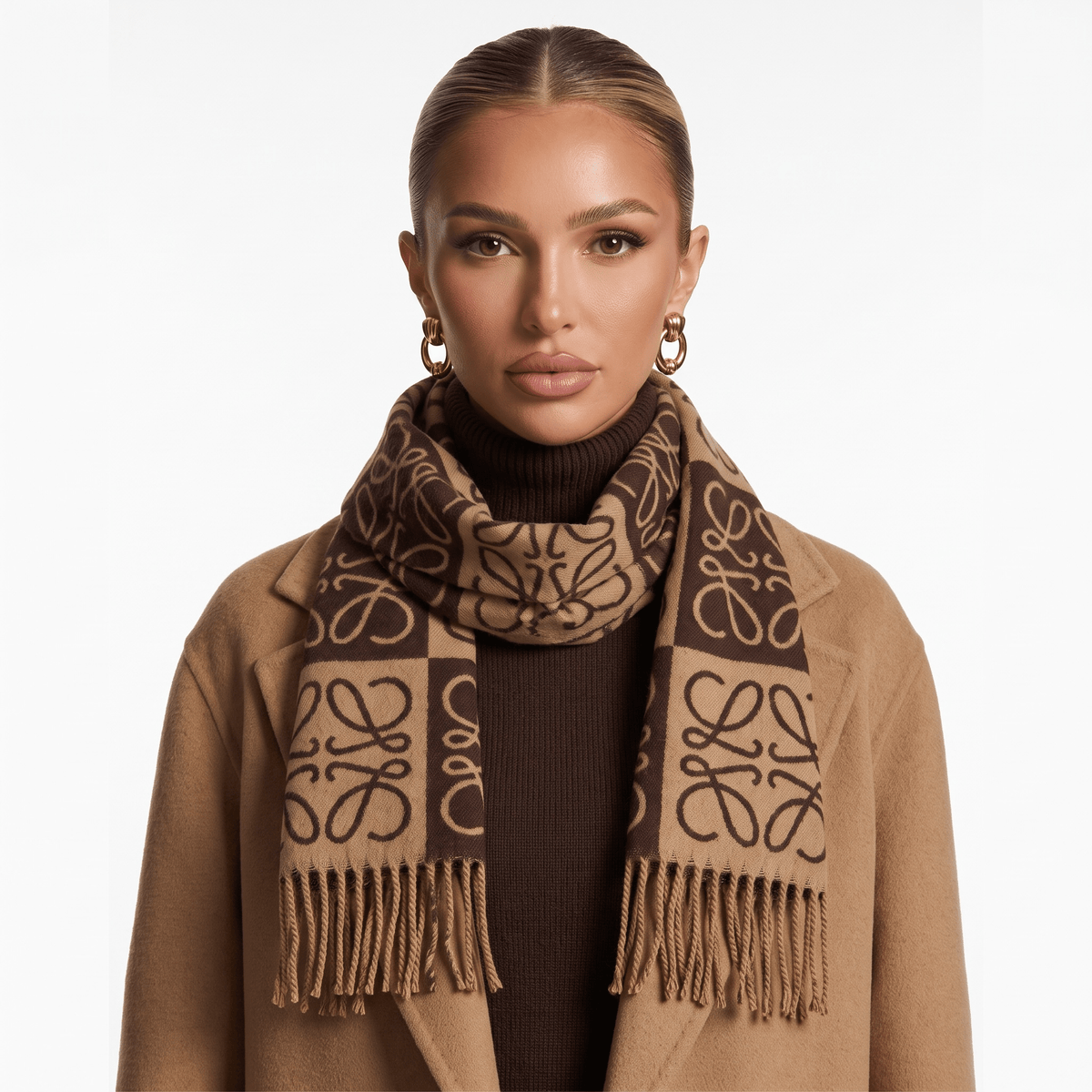 Loewe Anagram Scarf — Brown - MASTERPIECE
