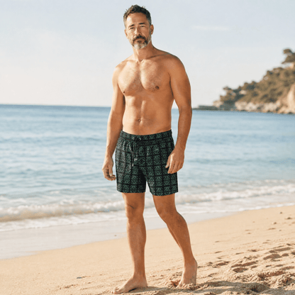 🩳 Loewe Anagram Swim Shorts – Black & Green Edition 🌊✨ - MASTERPIECE