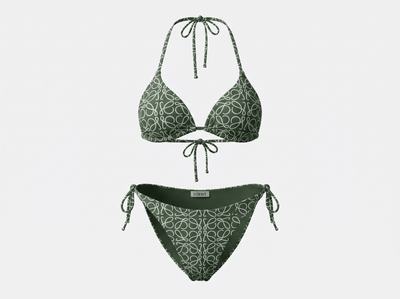 Loewe Anagram Triangle Bikini Set – Olive Green 💚🌿🏖️ - MASTERPIECE