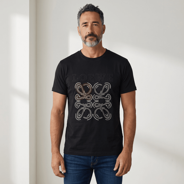 LOEWE Black Embellished Logo T-Shirt 🖤✨ Luxury Statement Edition