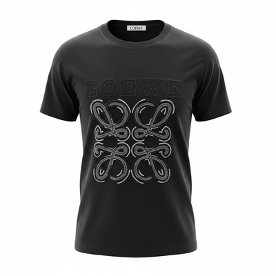 LOEWE Black Embellished Logo T-Shirt 🖤✨ Luxury Statement Edition - MASTERPIECE