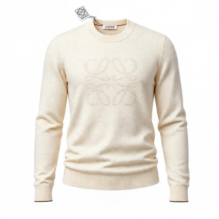 Loewe Crewneck Sweatshirt – Cream Embroidered