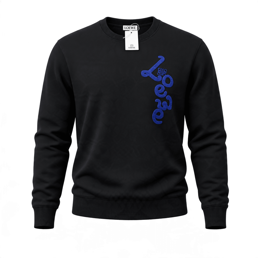Loewe Logo Crewneck Sweatshirt – Black Blue