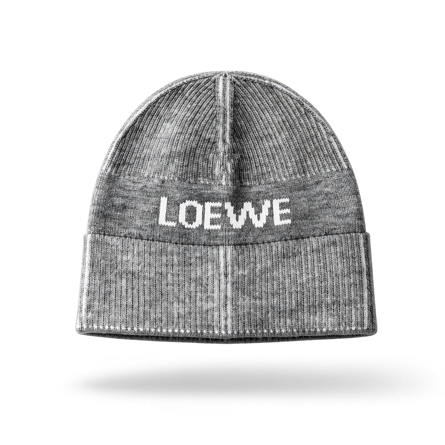 Loewe Logo Knit Beanie — Grey