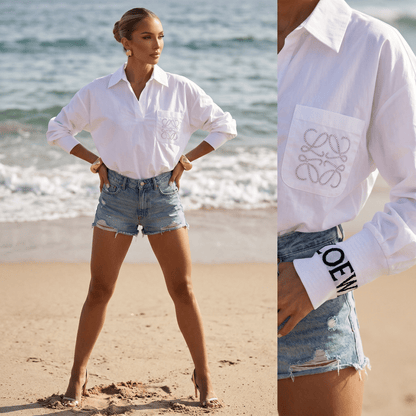 Loewe Oversized White Cotton Beach Shirt – White 🤍🏖️ - MASTERPIECE