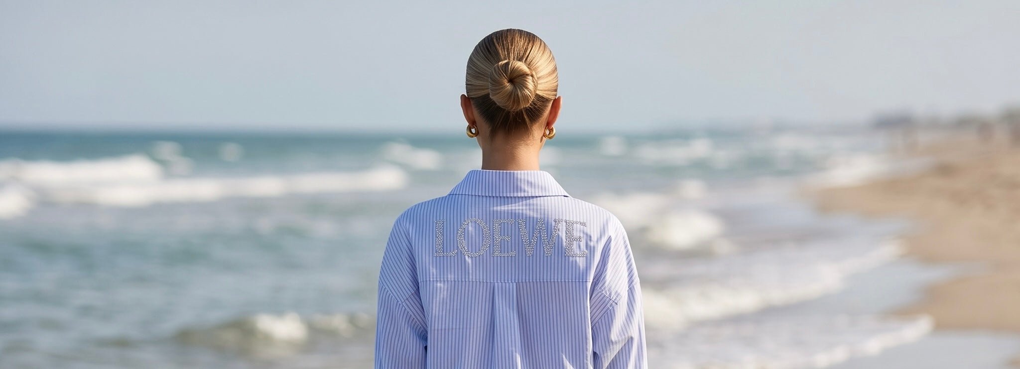 Loewe Striped Oversized Cotton Beach Shirt – Blue & White 💙🏖️ - MASTERPIECE