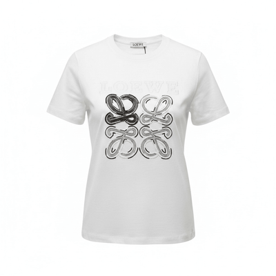 Loewe White Anagram T-Shirt 🤍✨ Contrast Logo Edition - MASTERPIECE