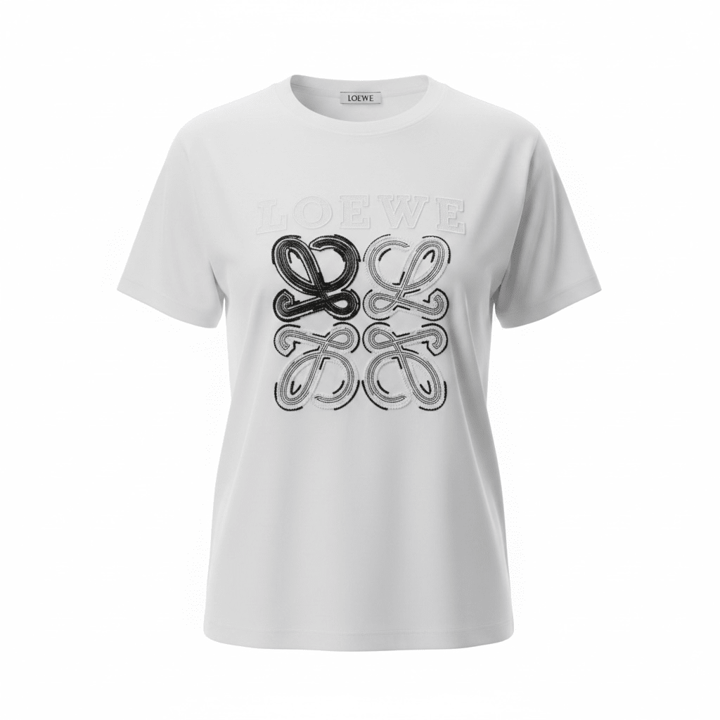 Loewe White Anagram T-Shirt 🤍✨ Contrast Logo Edition - MASTERPIECE