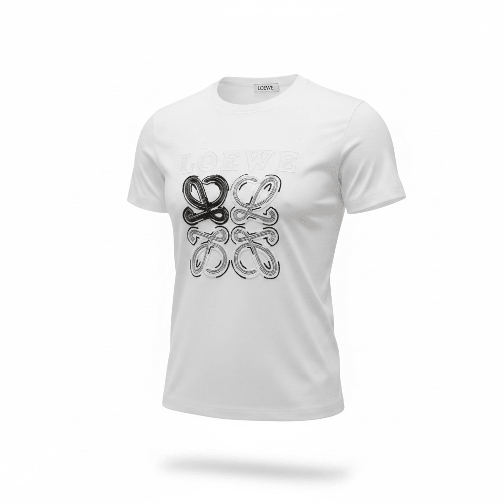 Loewe White Anagram T-Shirt 🤍✨ Contrast Logo Edition - MASTERPIECE