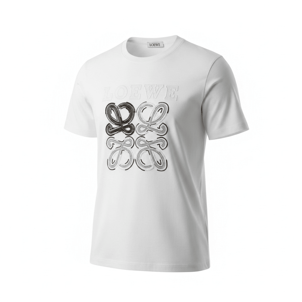 Loewe White Anagram T-Shirt 🤍✨ Contrast Logo Edition - MASTERPIECE