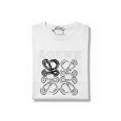 Loewe White Anagram T-Shirt 🤍✨ Contrast Logo Edition - MASTERPIECE