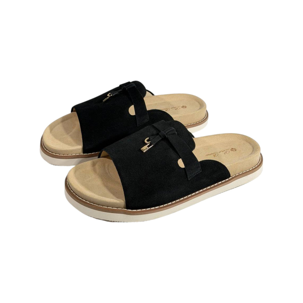 Loro Piana Black Comfort Slides 🖤✨ Luxury Summer Sandals for men - MASTERPIECE
