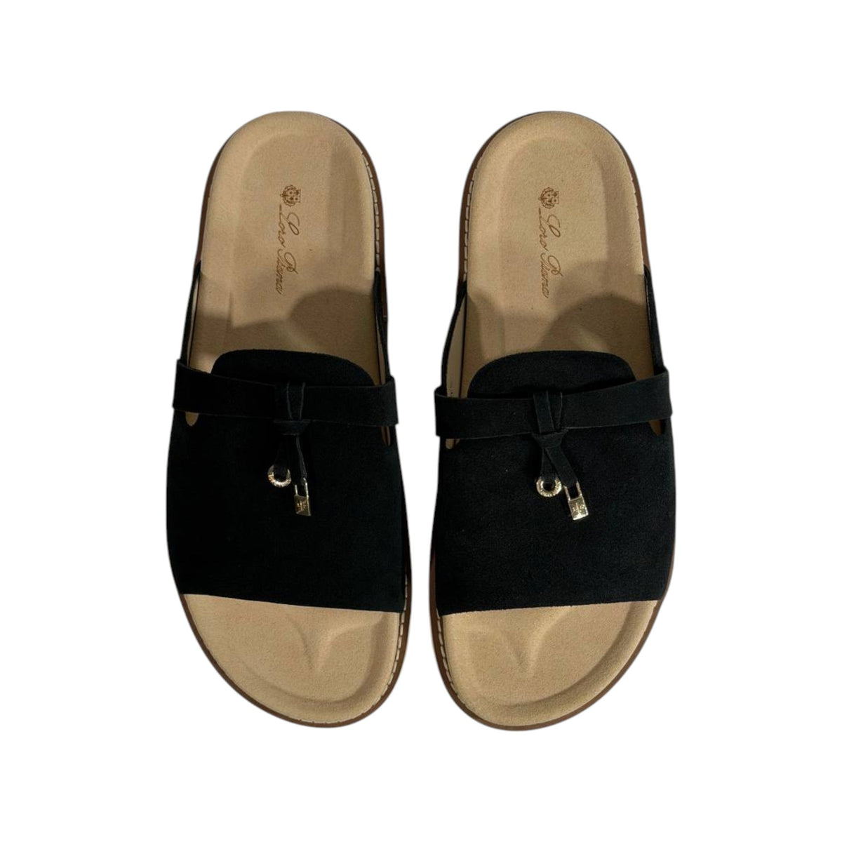 Loro Piana Black Comfort Slides 🖤✨ Luxury Summer Sandals for men - MASTERPIECE