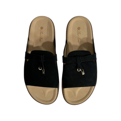 Loro Piana Black Comfort Slides 🖤✨ Luxury Summer Sandals for men - MASTERPIECE