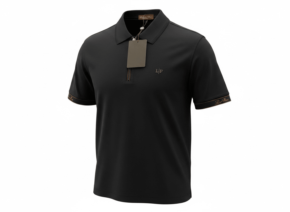 Loro Piana Black Half - Zip Polo Shirt 🖤✨ Premium Luxury Fit - MASTERPIECE