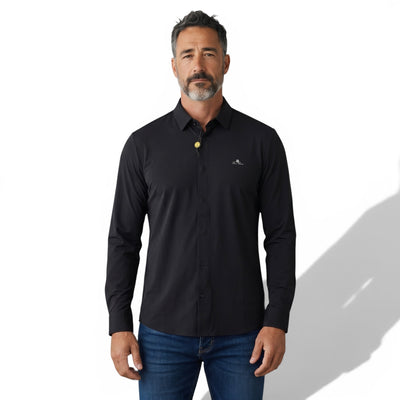 Loro Piana Black Long Sleeve Shirt 🖤✨ Minimal Luxury Fit - MASTERPIECE