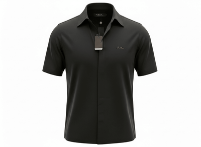 Loro Piana Black Minimal Polo Shirt 🖤✨ Modern Luxury Fit - MASTERPIECE