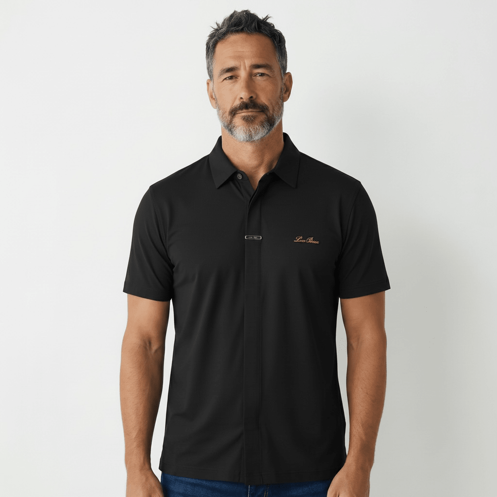 Loro Piana Black Minimal Polo Shirt 🖤✨ Modern Luxury Fit - MASTERPIECE