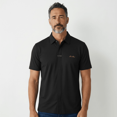 Loro Piana Black Minimal Polo Shirt 🖤✨ Modern Luxury Fit - MASTERPIECE