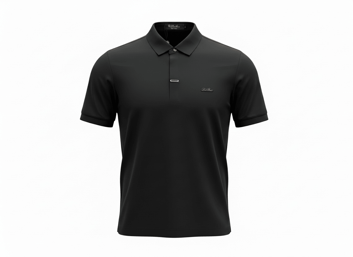 Loro Piana Black Minimal Polo Shirt 🖤✨ Modern Luxury Fit - MASTERPIECE