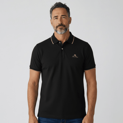 Loro Piana Black Textured Polo Shirt 🖤✨ Premium Classic Fit - MASTERPIECE