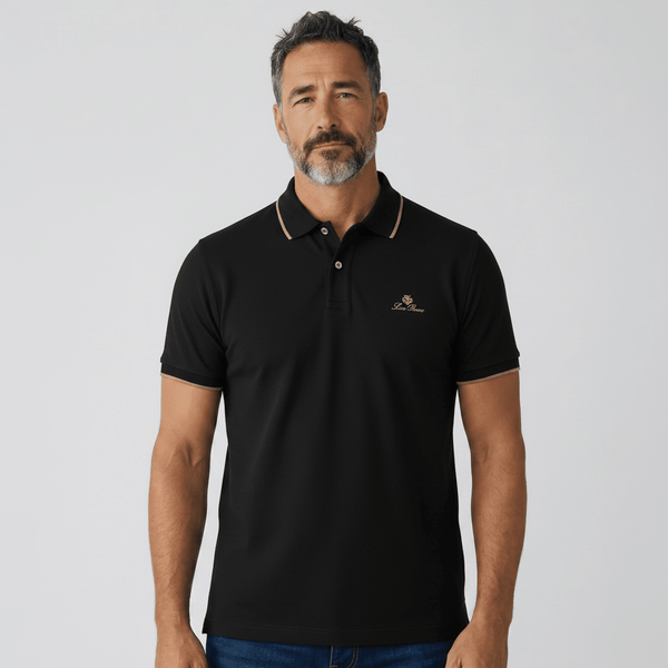 Loro Piana Black Textured Polo Shirt 🖤✨ Premium Classic Fit