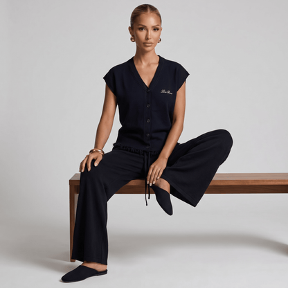 Loro Piana Cashmere Knit Lounge Set – Black 🖤✨ - MASTERPIECE