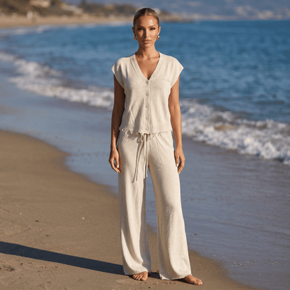 Loro Piana Cashmere Knit Lounge Set – Oatmeal Beige 🤍✨ - MASTERPIECE