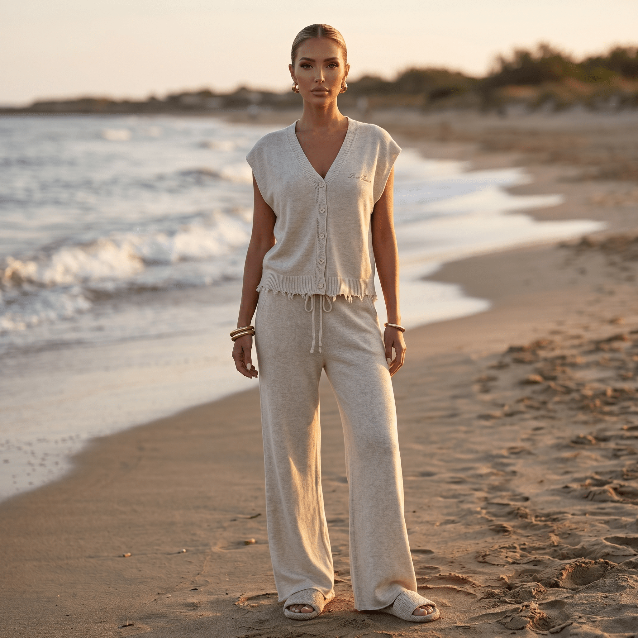 Loro Piana Cashmere Knit Lounge Set – Oatmeal Beige 🤍✨ - MASTERPIECE