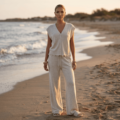 Loro Piana Cashmere Knit Lounge Set – Oatmeal Beige 🤍✨ - MASTERPIECE