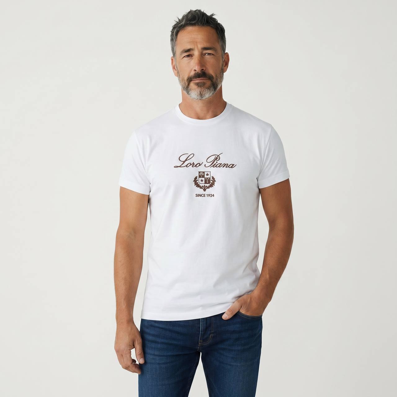 Loro Piana Heritage Logo T-Shirt – Pure White 🤍✨ - MASTERPIECE