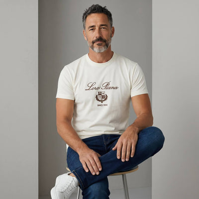 Loro Piana Heritage Logo T-Shirt – Pure White 🤍✨ - MASTERPIECE