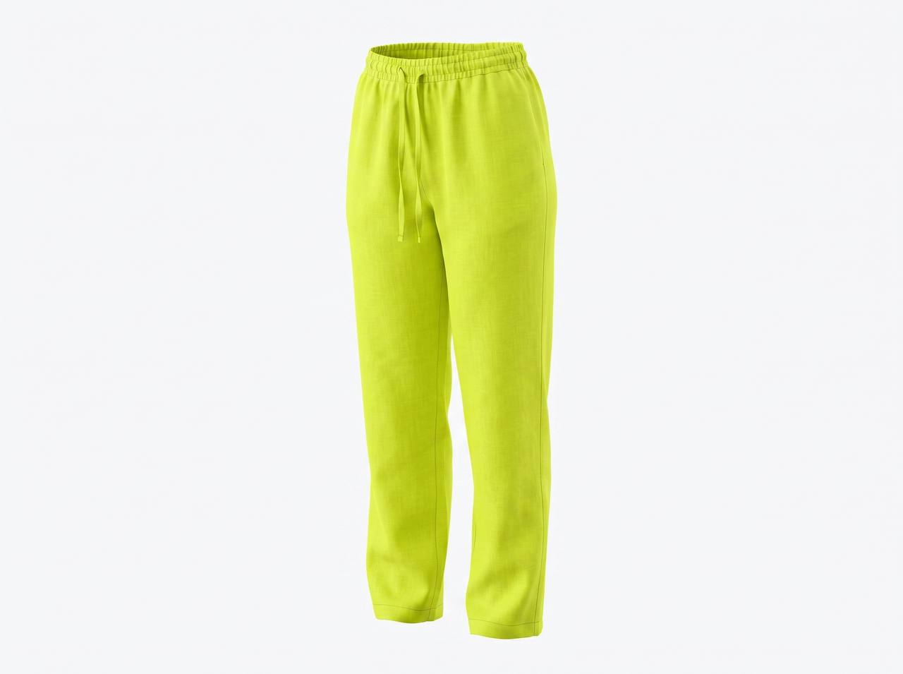 💚 Loro Piana Lime Green Linen Lace Full Set – Shirt & Wide-Leg Pants ✨ - MASTERPIECE