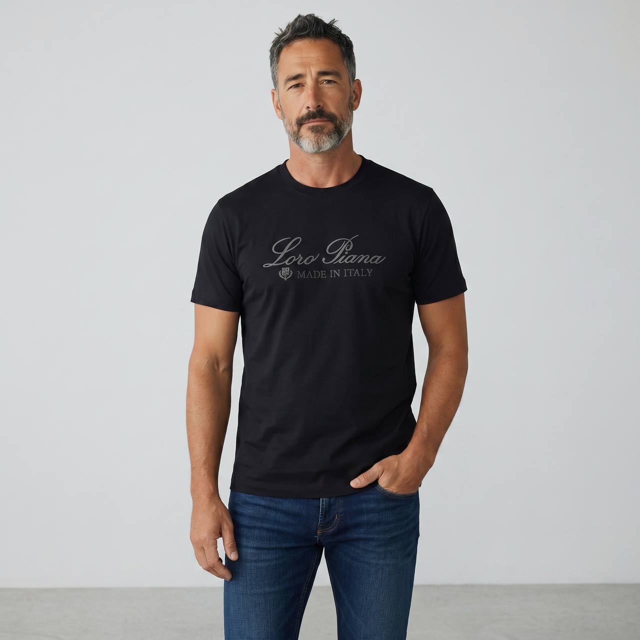 Loro Piana Made in Italy Luxury T-Shirt – Classic Black 🖤✨ - MASTERPIECE